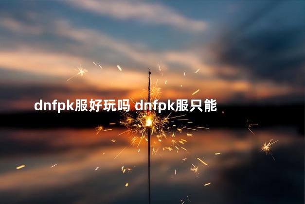 dnfpk服好玩吗 dnfpk服只能pk吗